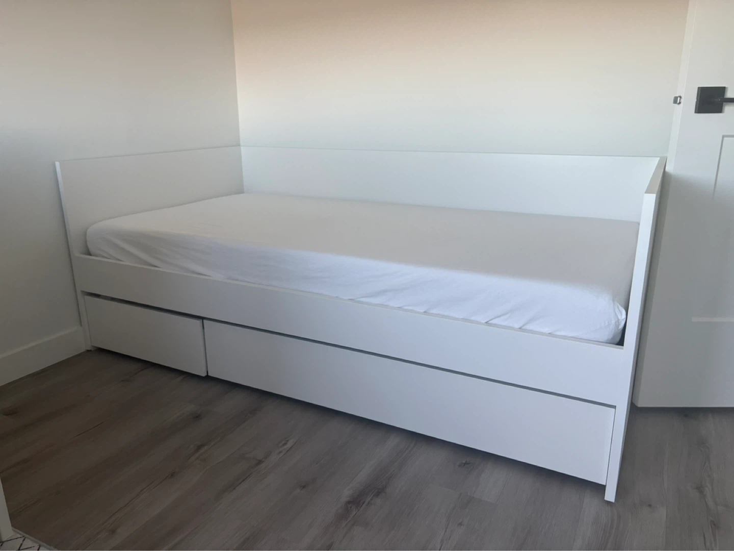 IKEA VIHALS Day-bed frame with storage, white, Twin