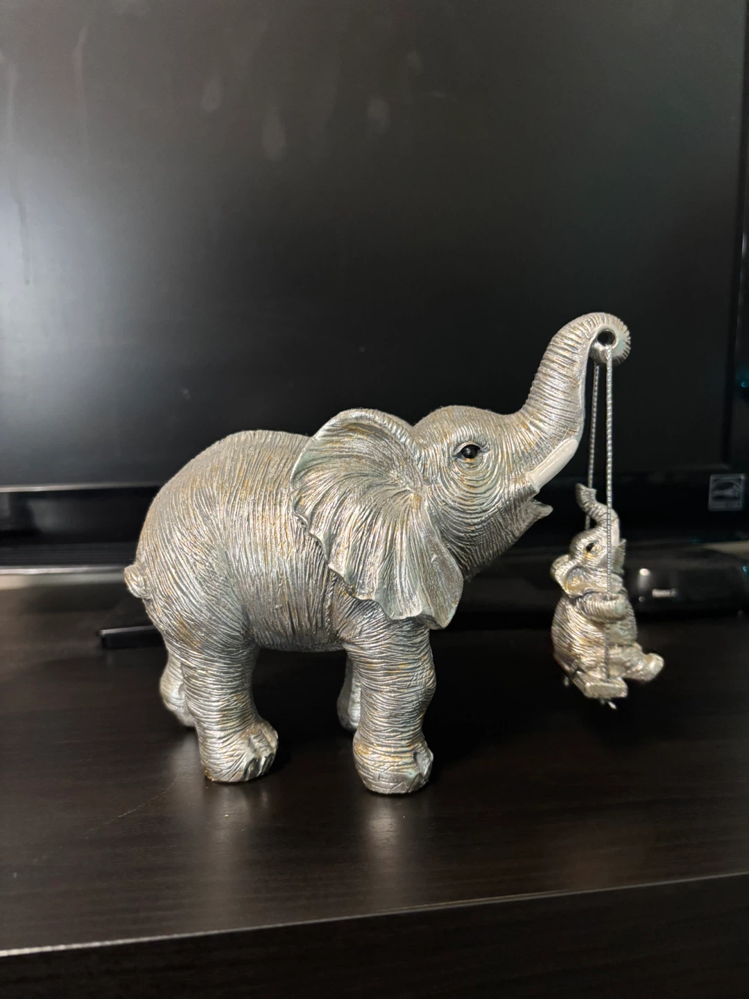 Elephant Figurine with Baby Elephant