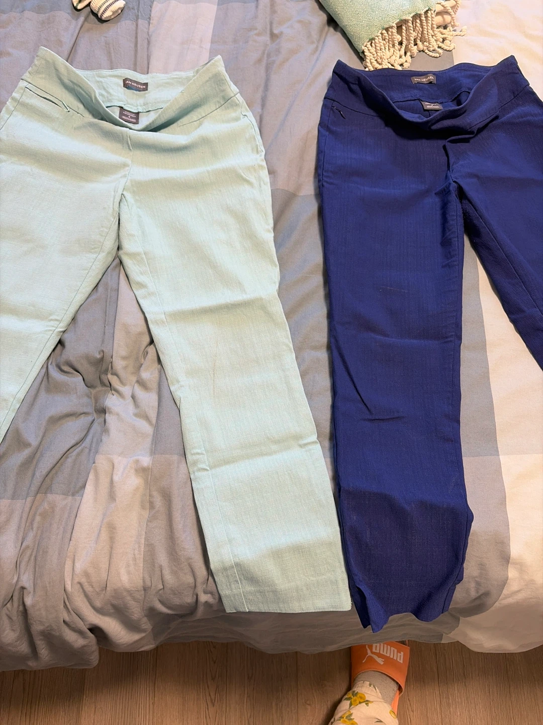 Van Heusen Women's Pants - Light Blue & Navy
