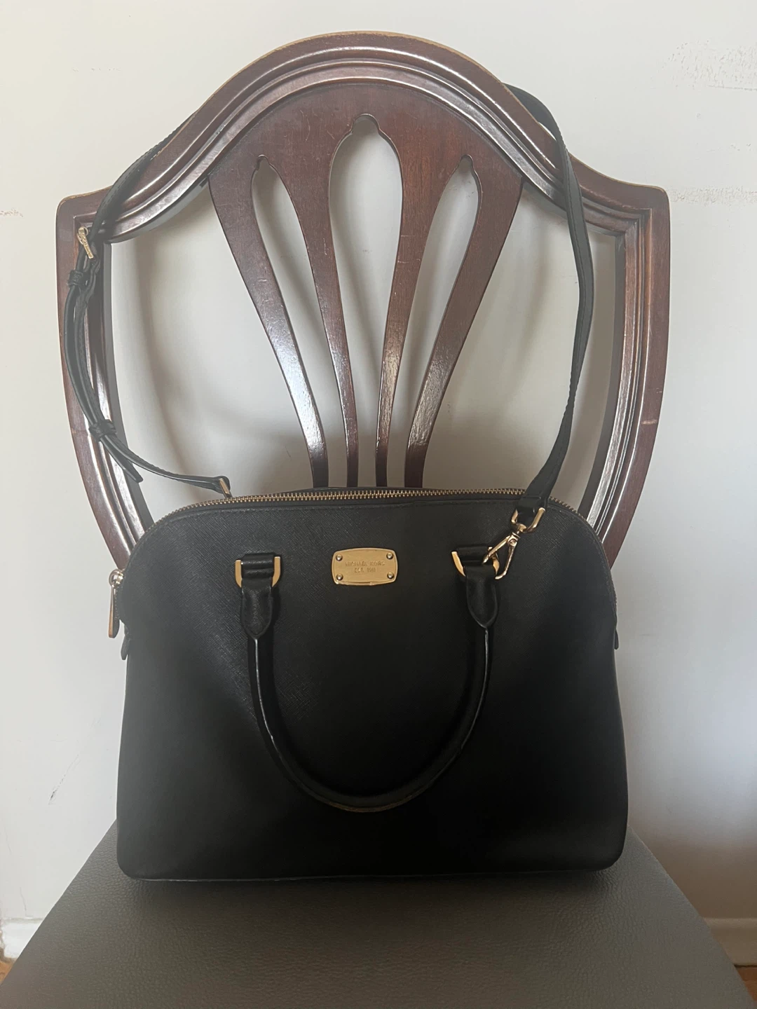 MICHAEL KORS - Black Leather SATCHEL HANDBAG