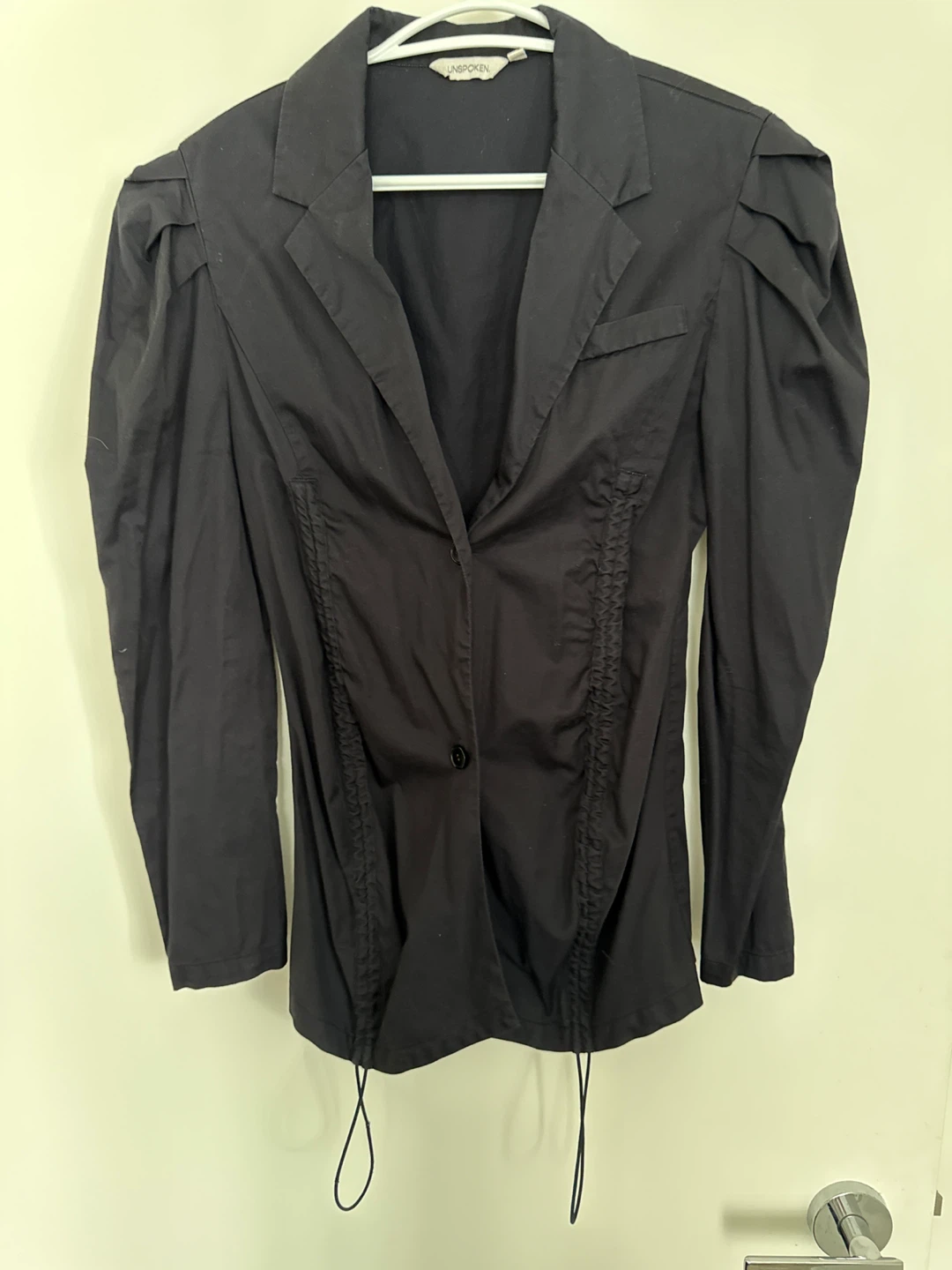 Designer Brand Unspoken Black Cinched Waist Blazer