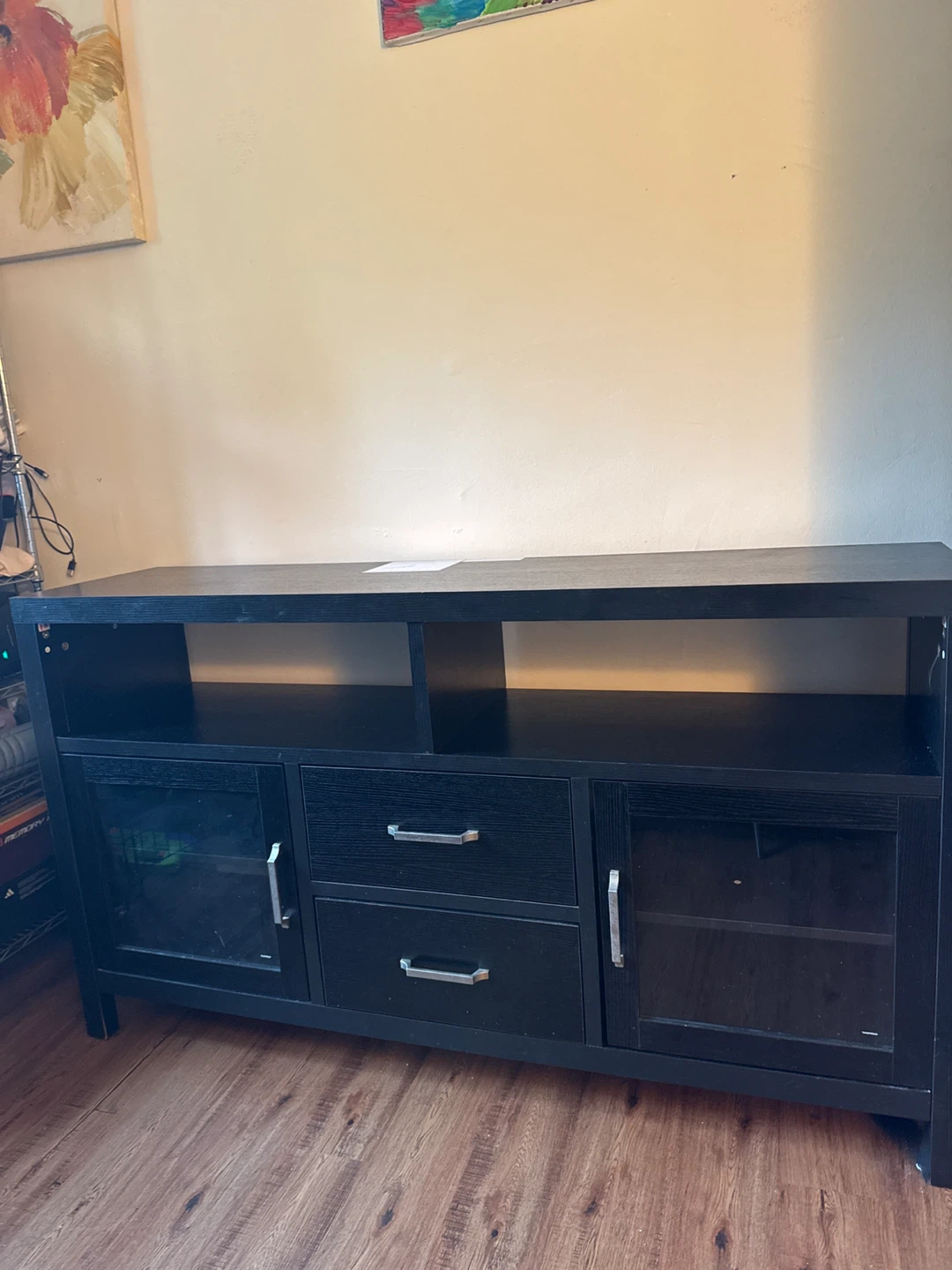 Black TV Stand with Storage