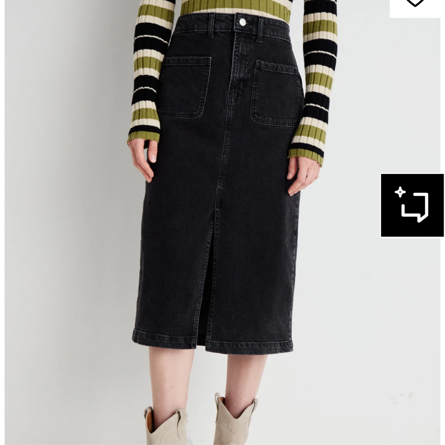 GAP Black Denim Midi Skirt - photo 4