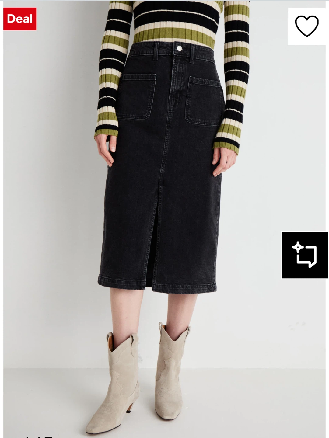 GAP Black Denim Midi Skirt - photo 5