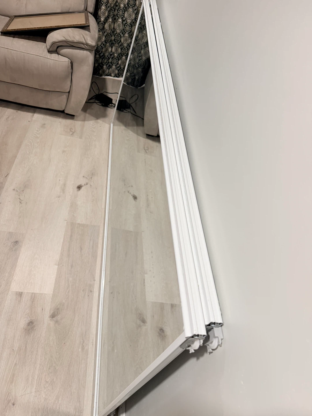 Large closet sliding Mirror doors with White Frame