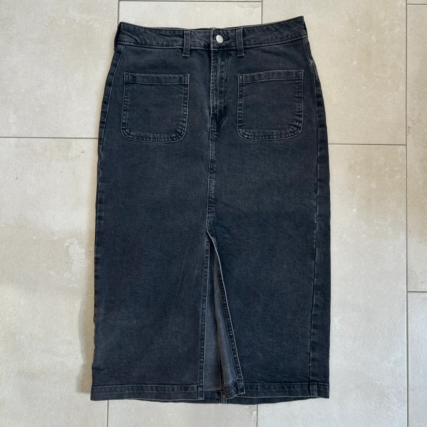 GAP Black Denim Midi Skirt