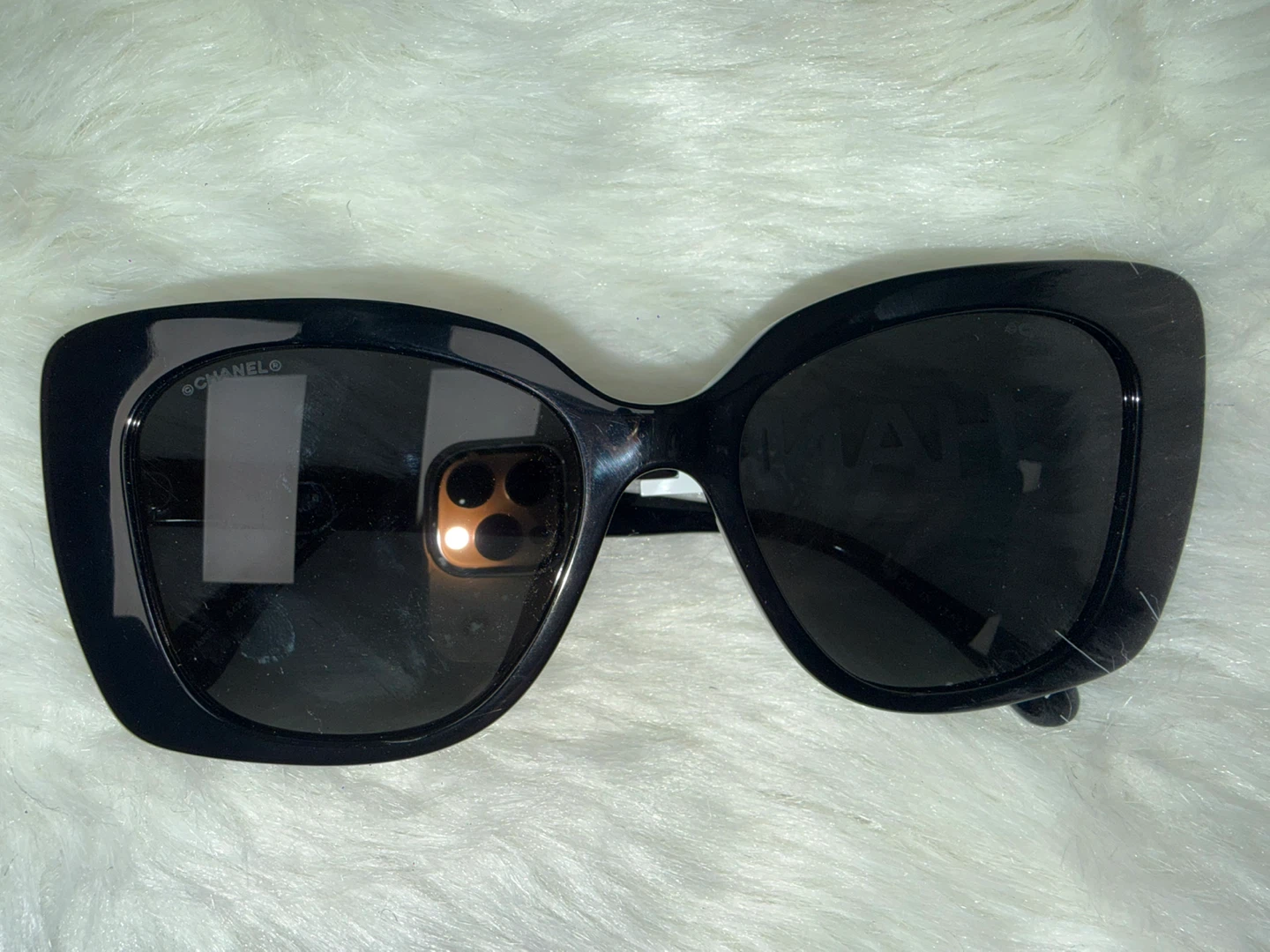 CHANEL Black Cat-Eye Sunglasses with Crystals - photo 2