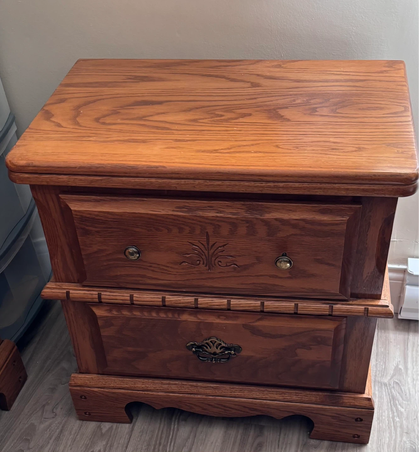 Oak Bedroom Set with Dresser, Nightstand, and Armoire - photo 3