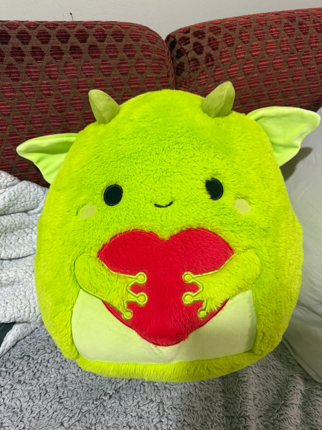 Squishmallows Green Dragon Plush Toy with Heart