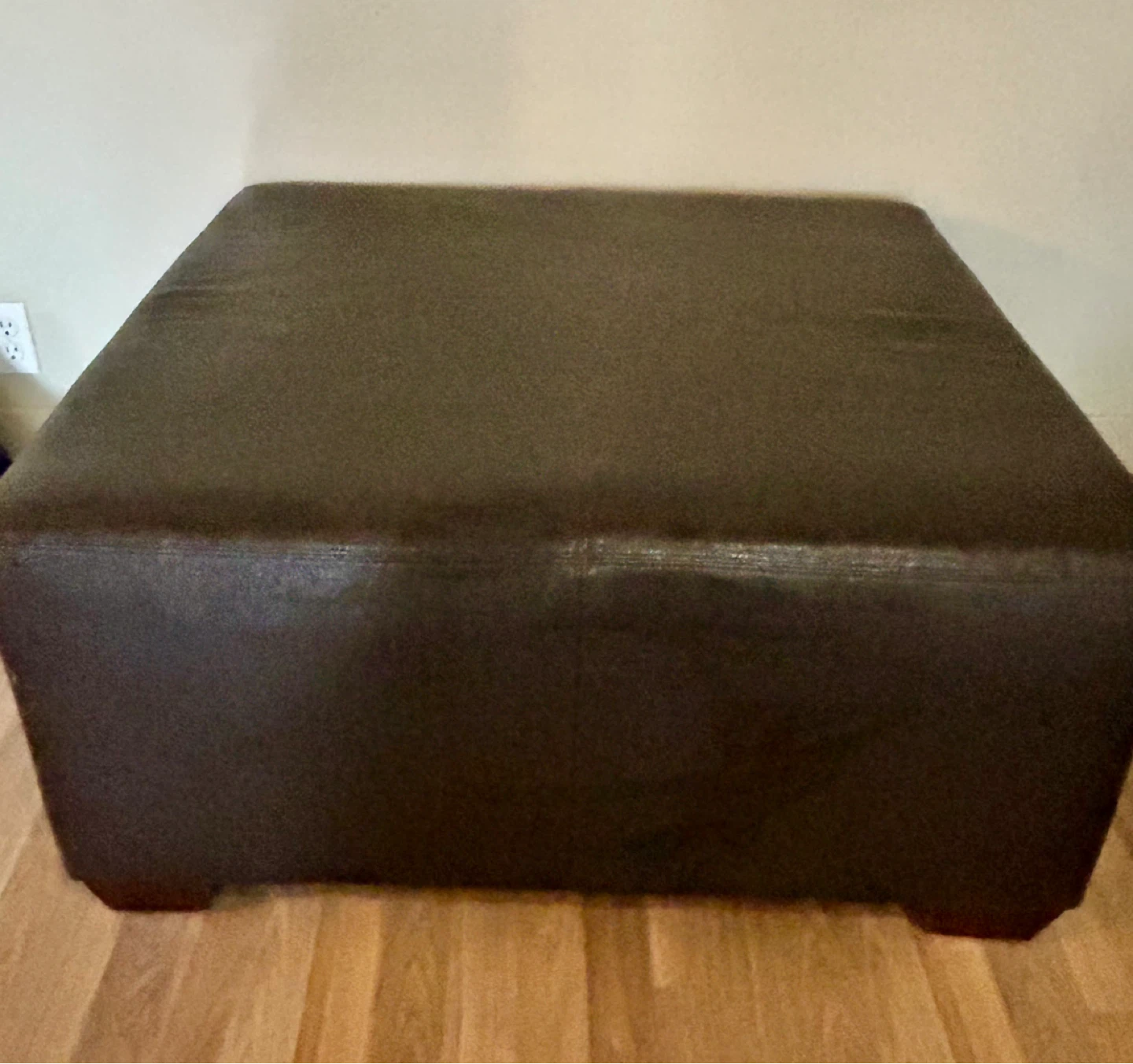 Brown Leather Ottoman