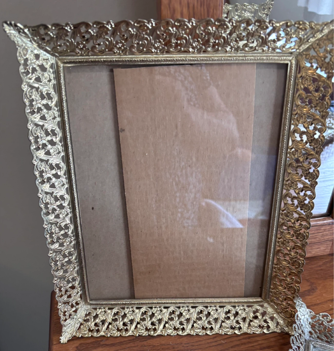Ornate Gold Tone Metal Photo Frame