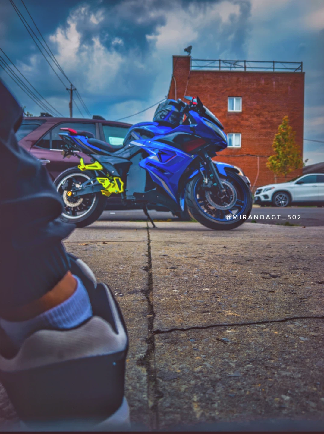 Blue Sport Motorcycle - photo 2