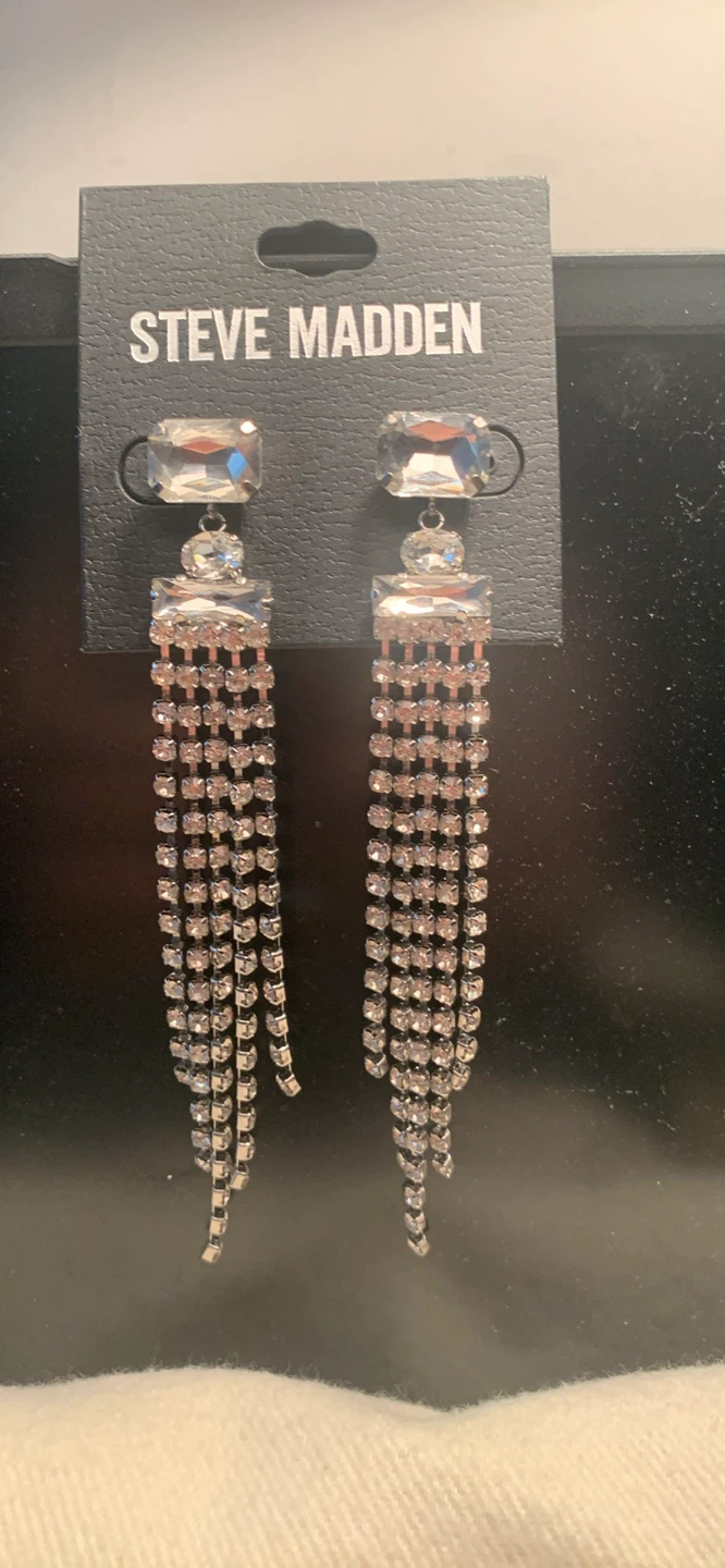 Steve Madden Dangle Earrings with Rhinestones