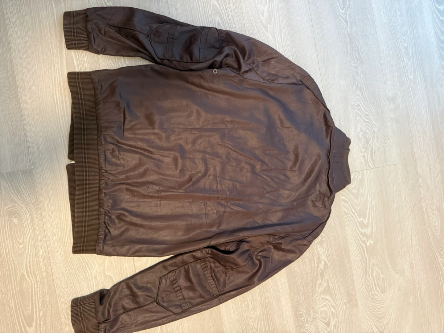 CAMOUFLAGE Brown Faux Leather Bomber Jacket - photo 2