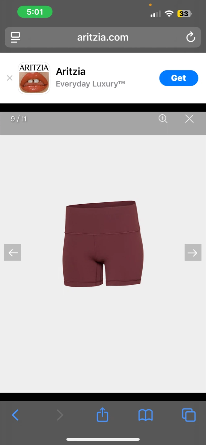 Tna Burgundy High-Rise Shorts