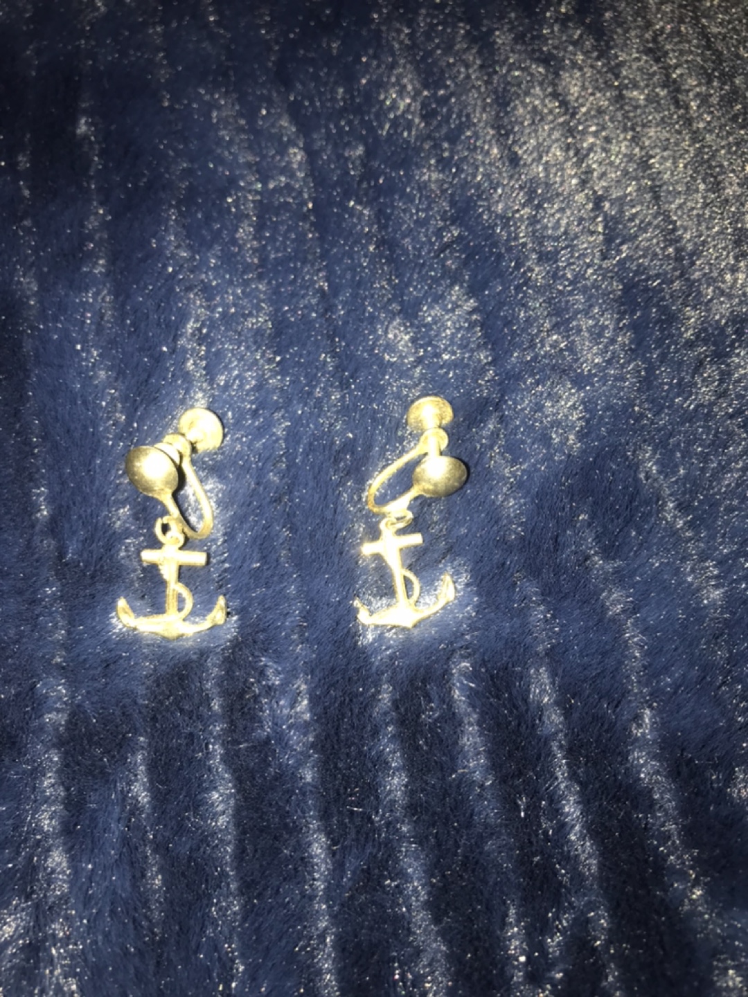 Vintage Anchor Screw-Back Earrings