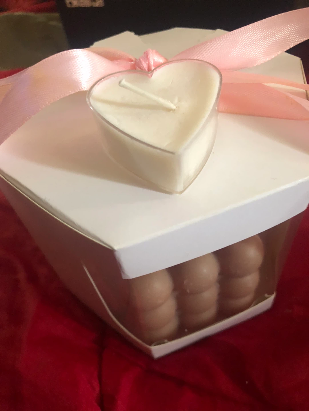 Candle Gift Set - Heart Shaped Candle & Bubble Candle