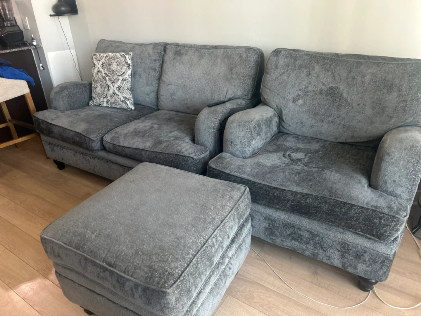 Grey Sofa and Ottoman Set - photo 2