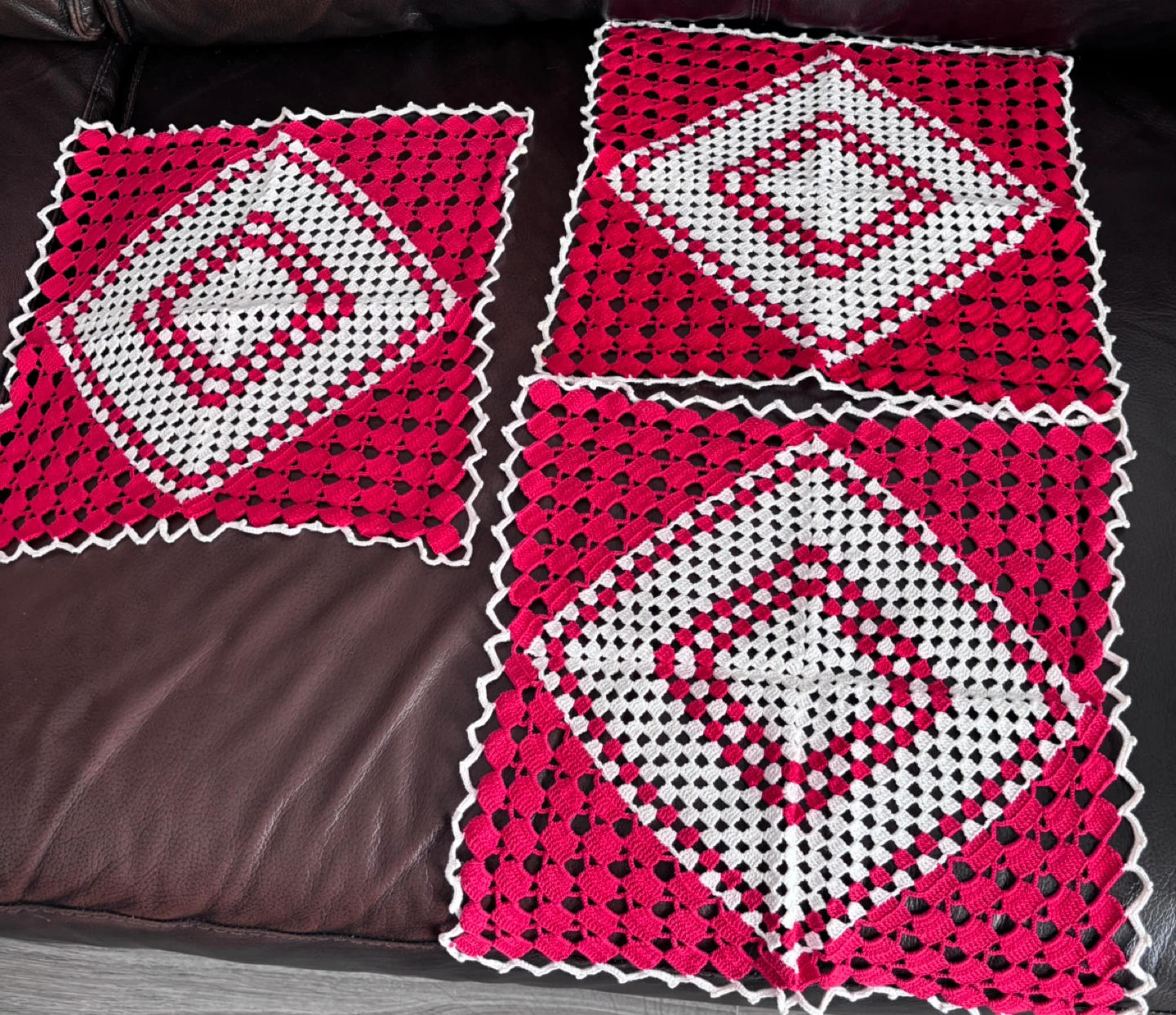 Set of 4 Handmade Crochet doilies - photo 2