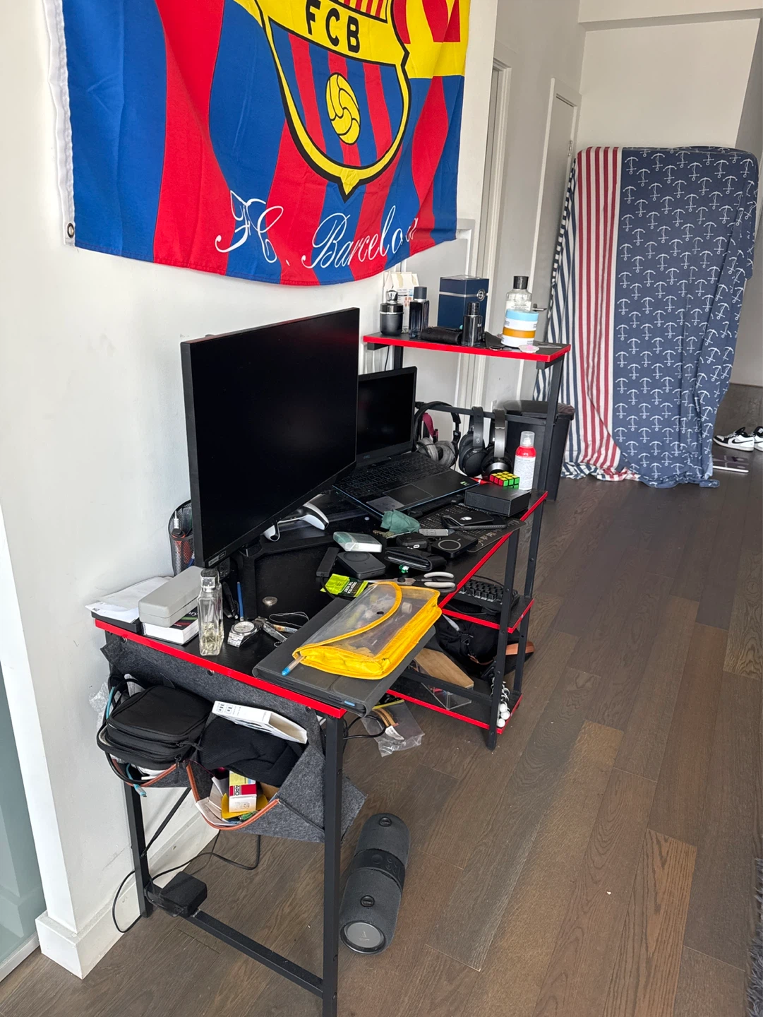 Bestier Gaming Desk with Shelves and Headphone Hook - photo 4