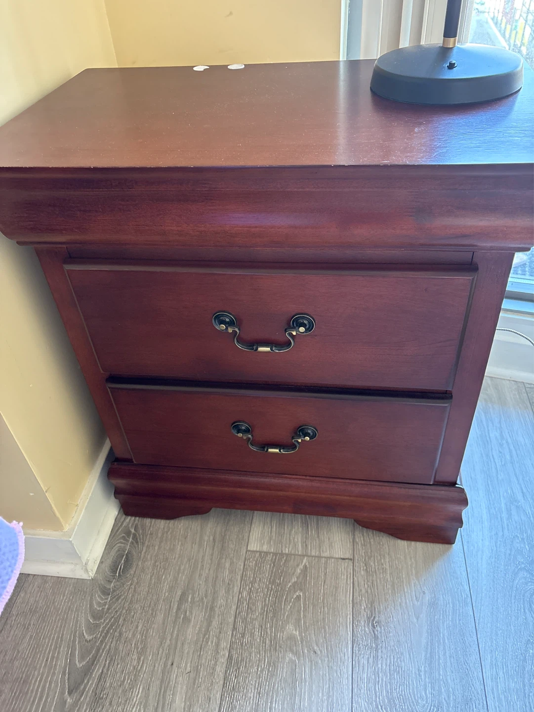 Wooden Two-Drawer Nightstand
