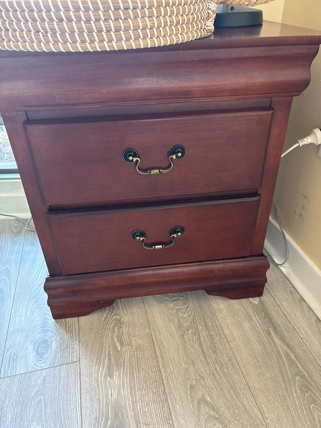 Wooden Two-Drawer Nightstand - photo 3