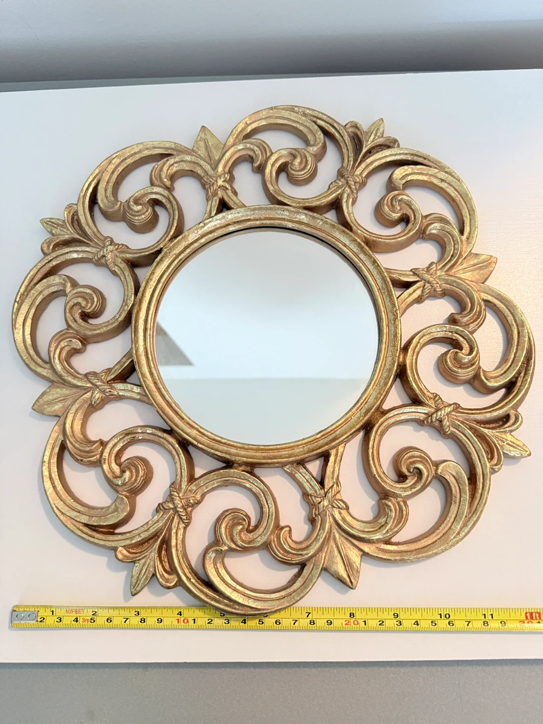 Ornate round shape gold frame Mirror