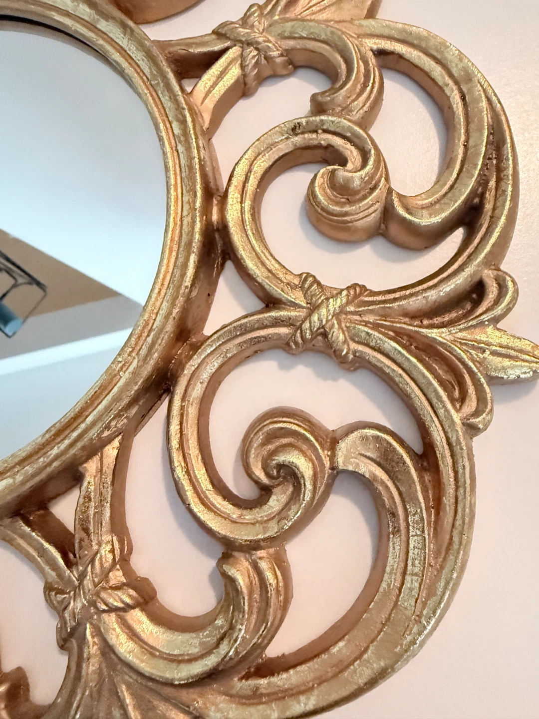Ornate round shape gold frame Mirror - photo 2