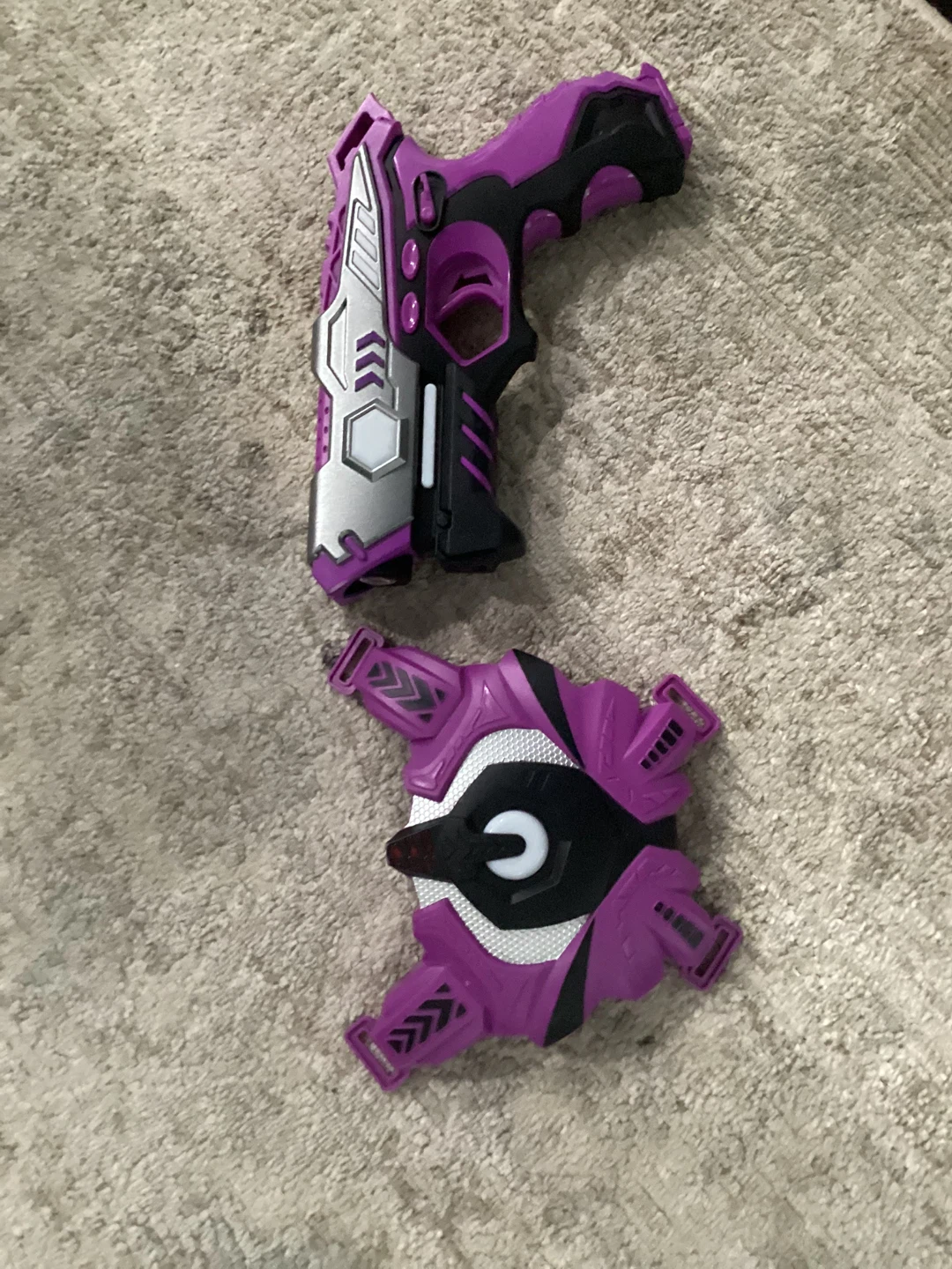 Purple Toy Blaster and Target