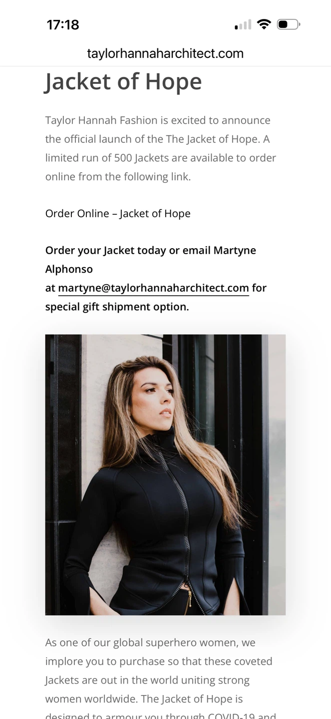 Limited edition Taylor Hannah Fashion Black Zip-Up Jacket