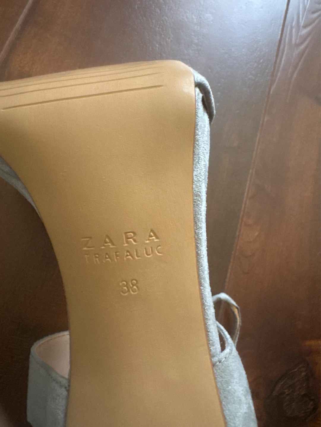 Zara Trafaluc Grey Suede Lace-Up Heels - Size 38 - photo 4