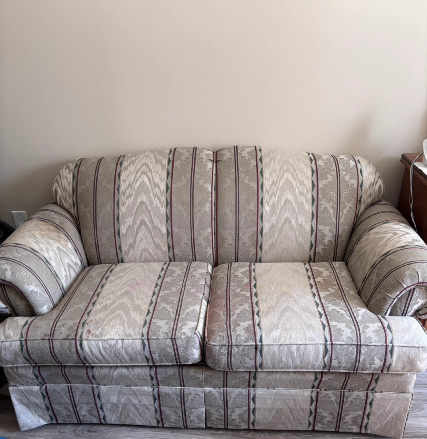 Striped Loveseat Sofa - photo 2