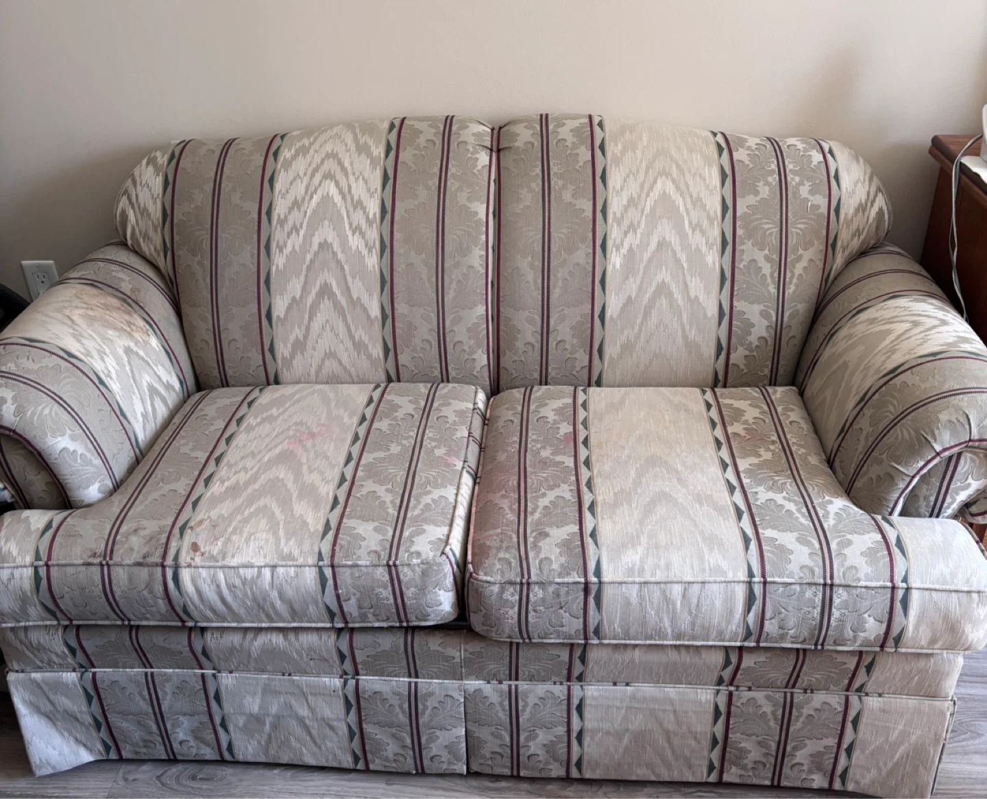 Striped Loveseat Sofa - photo 4