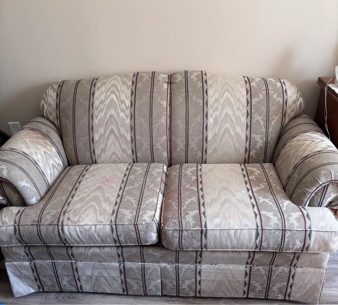 Striped Loveseat Sofa - photo 3