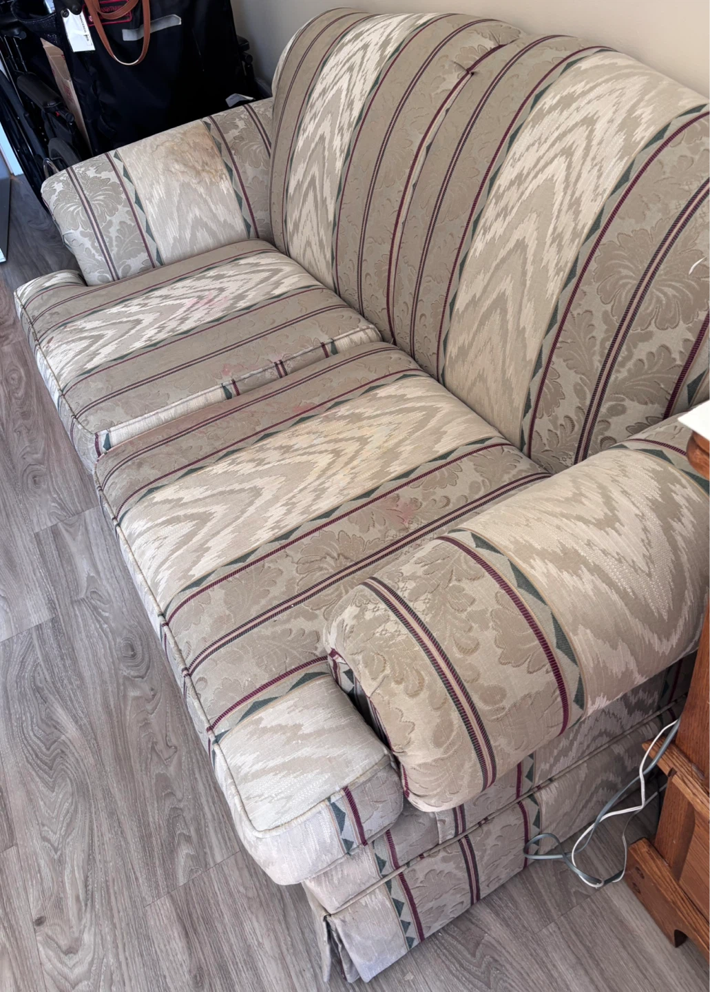 Striped Loveseat Sofa - photo 5
