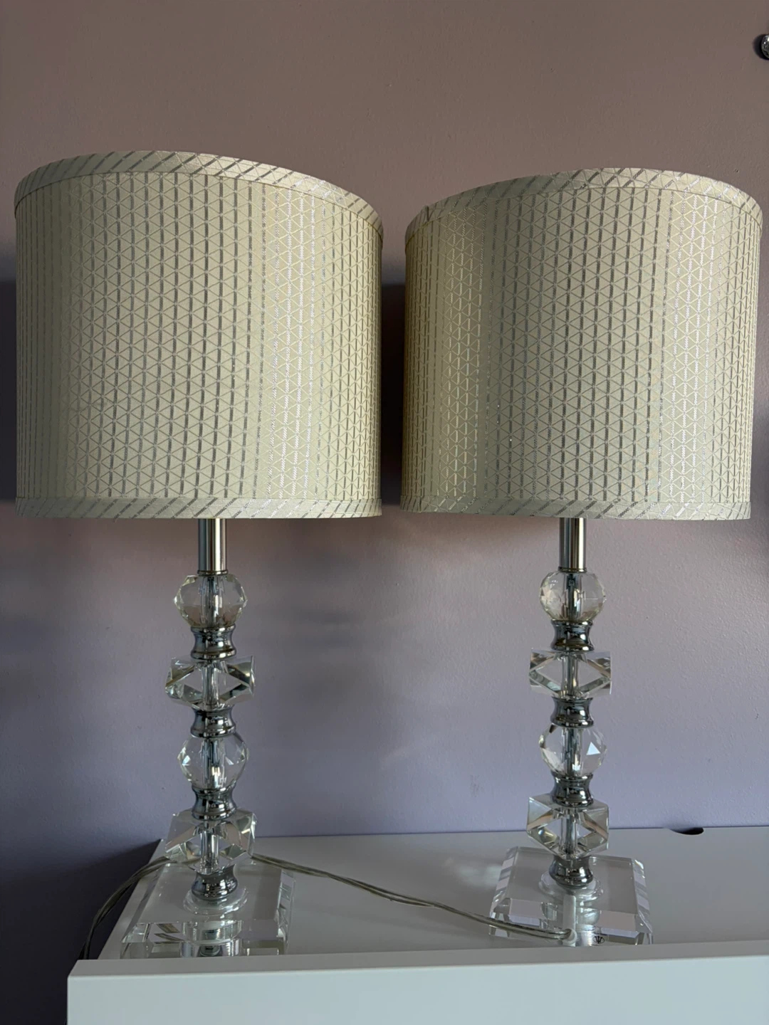 Pair of Crystal Accent Table Lamps