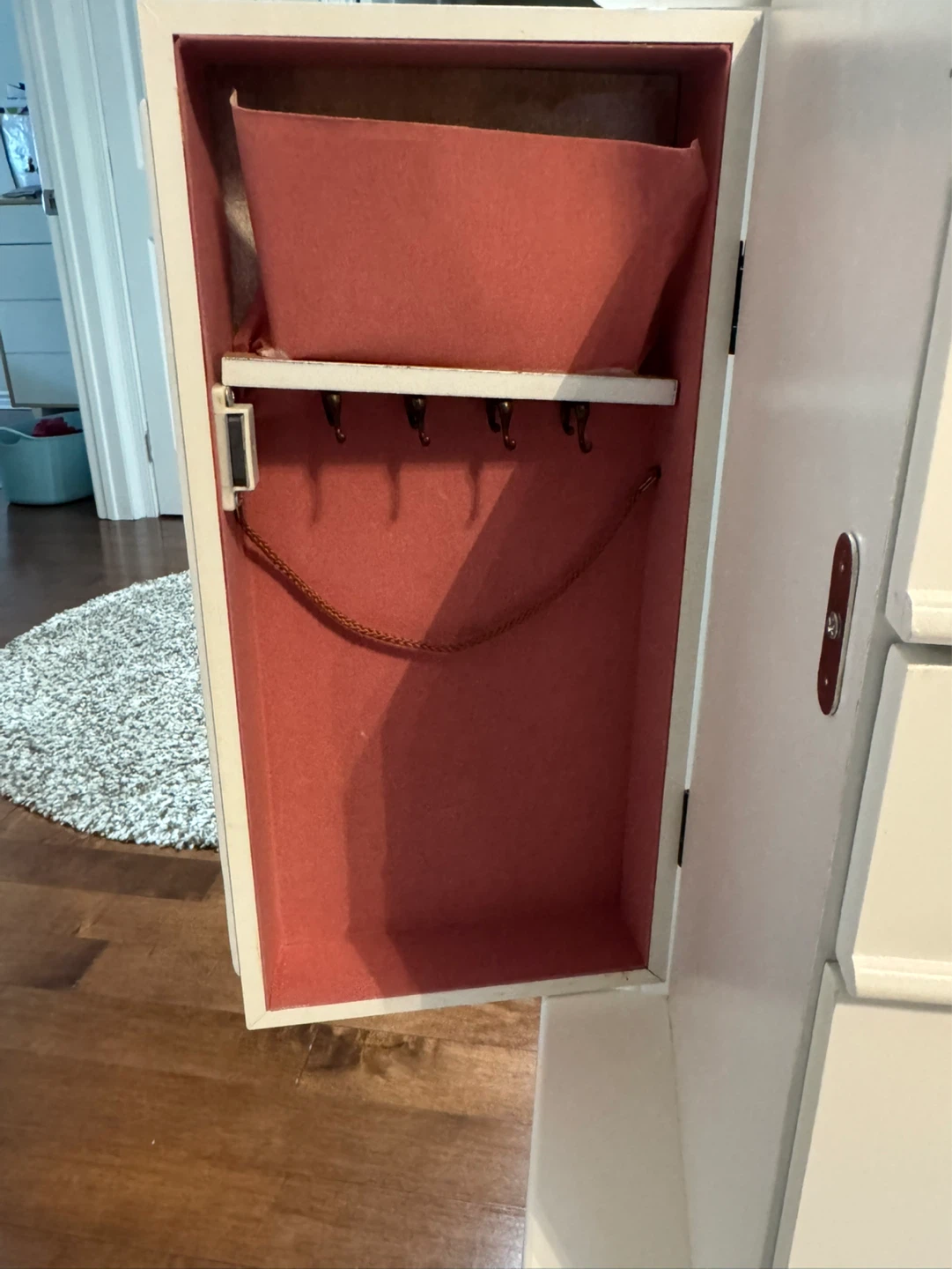 White Jewelry Armoire with Mirror and Drawers - photo 3