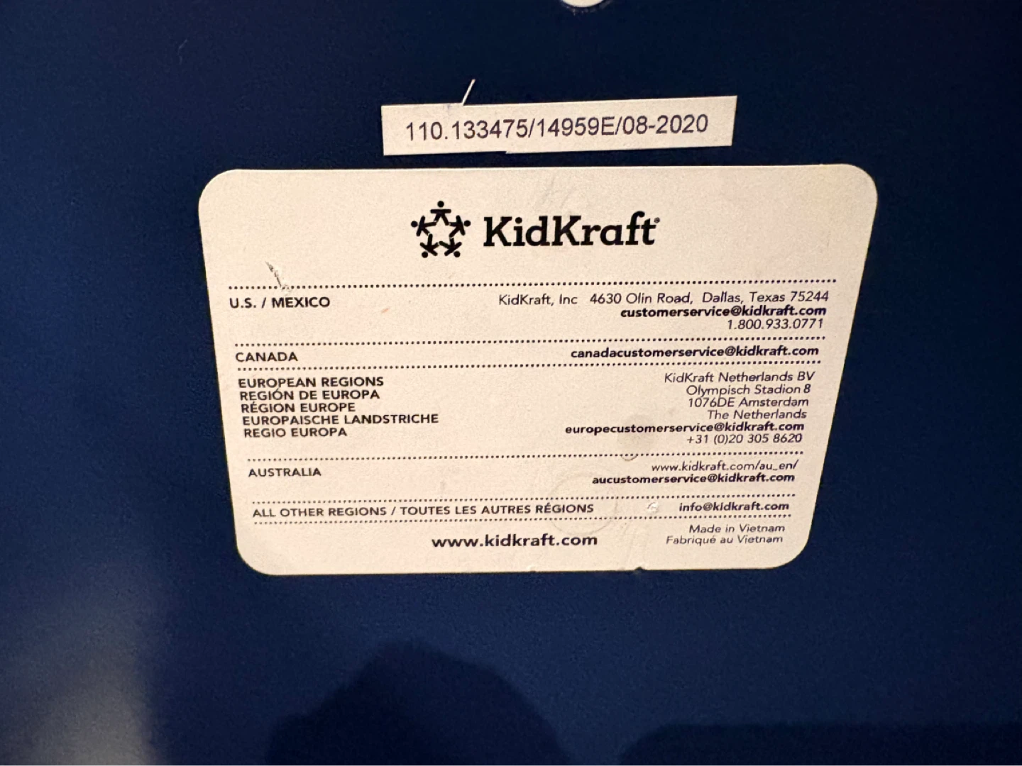 KidKraft Navy Blue Toy Box Bench - photo 4