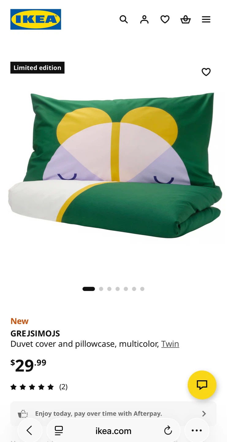 IKEA GREJSIMOJS Duvet Cover and Pillowcase Set - Twin - photo 2