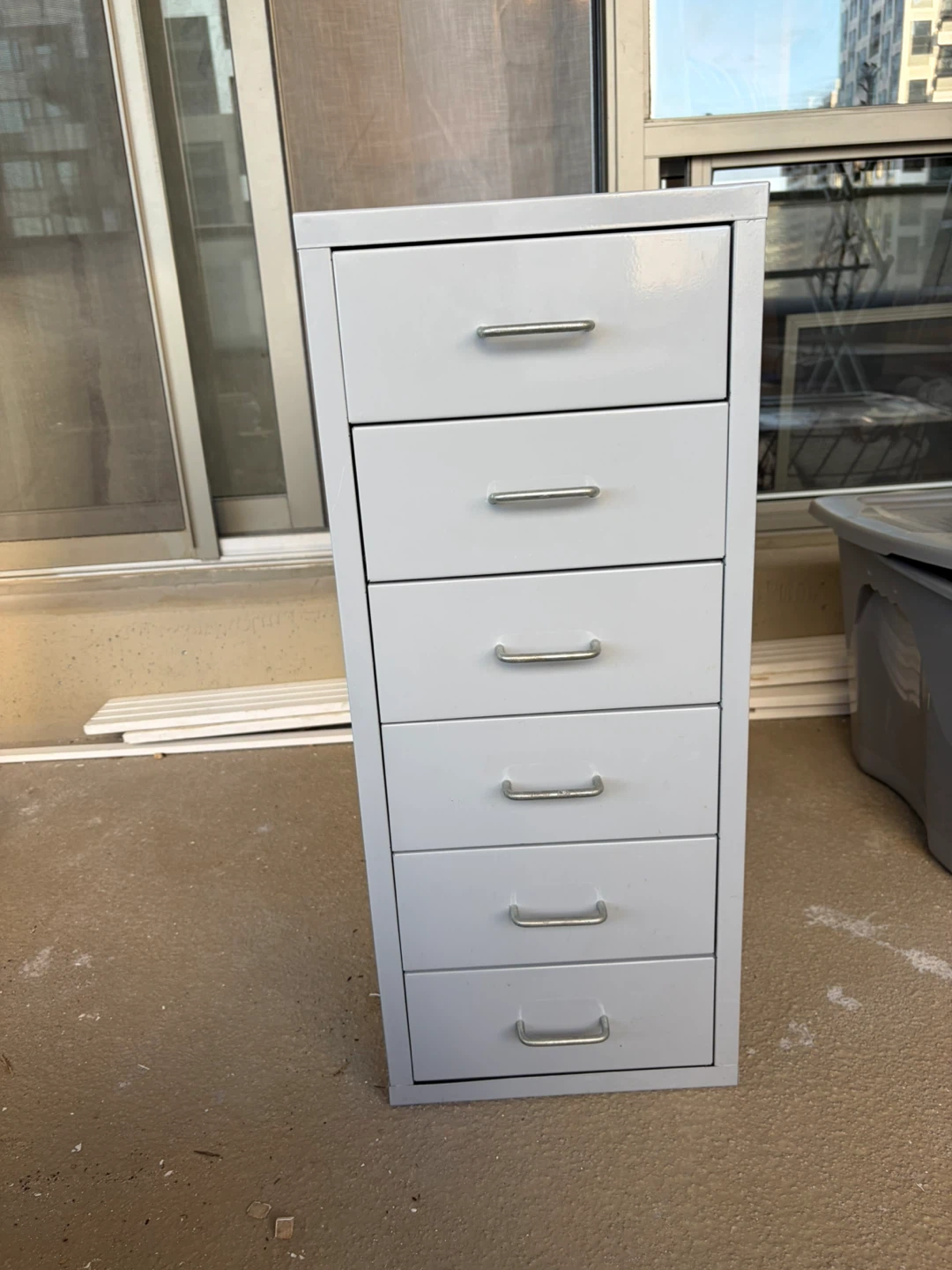 Grey Metal 6-Drawer Filing Cabinet - photo 2