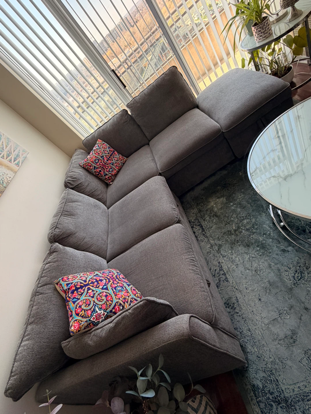 L-shape sectional sofa with storage – very clean