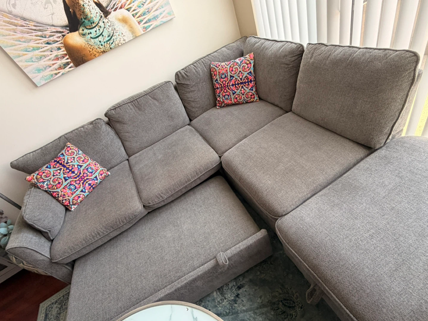 L-shape sectional sofa with storage – very clean - photo 4