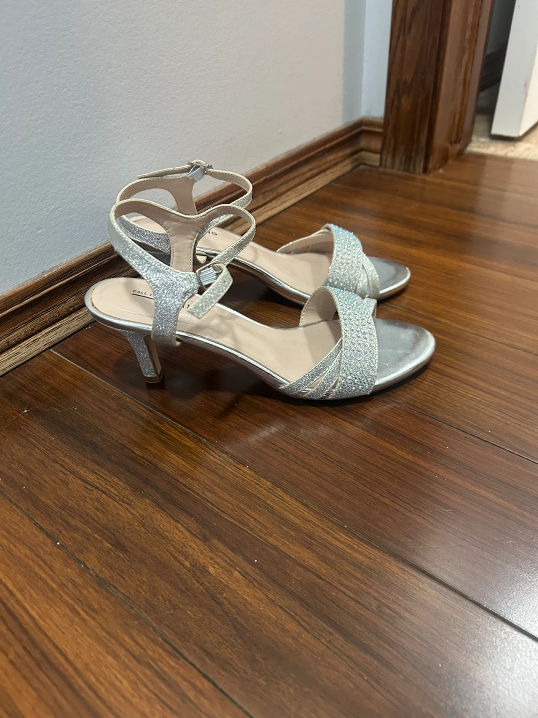 Call It Spring Silver Glitter Heels