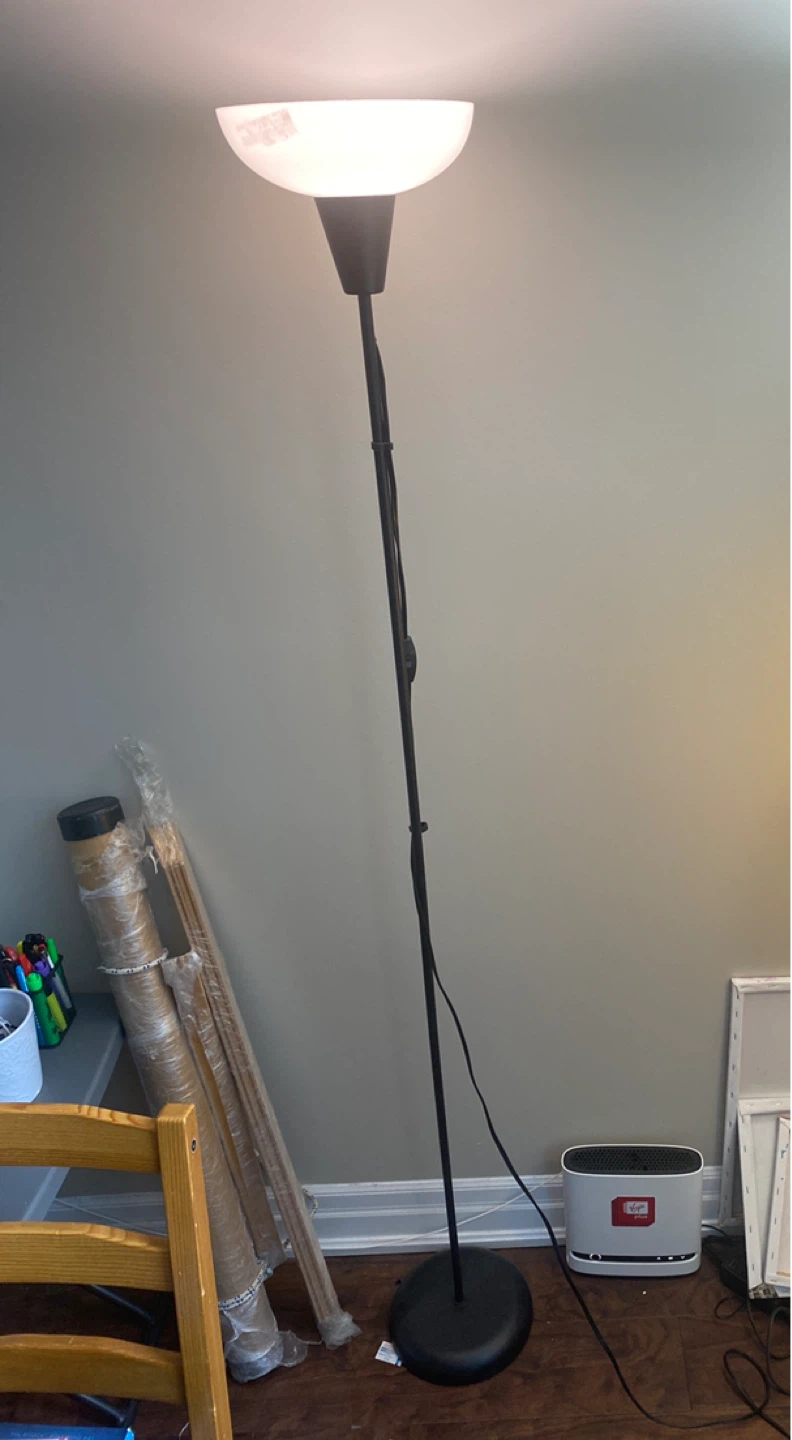 Black Floor Lamp with Frosted Shade - photo 3