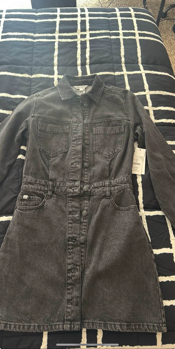 DKNY Jeans Black Denim Dress XS