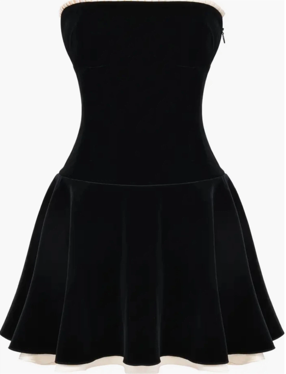 Houseofcb Black Velvet Strapless Corset Dress with Ruffle Hem - photo 4