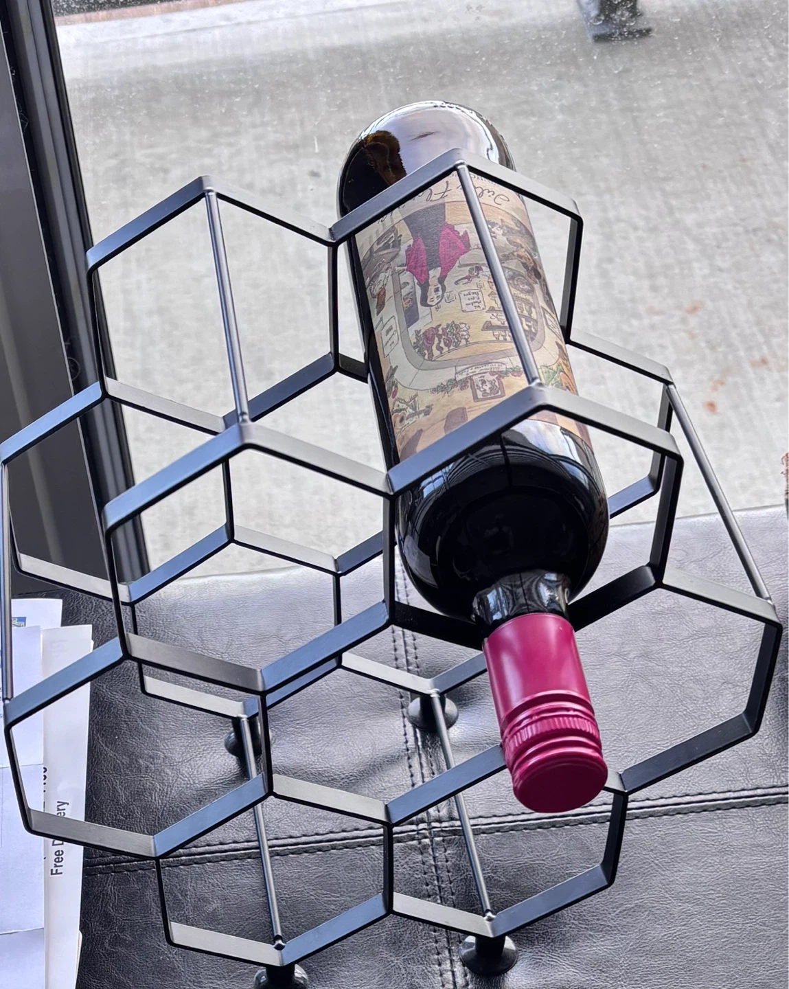 Black Metal Hexagon Wine Rack