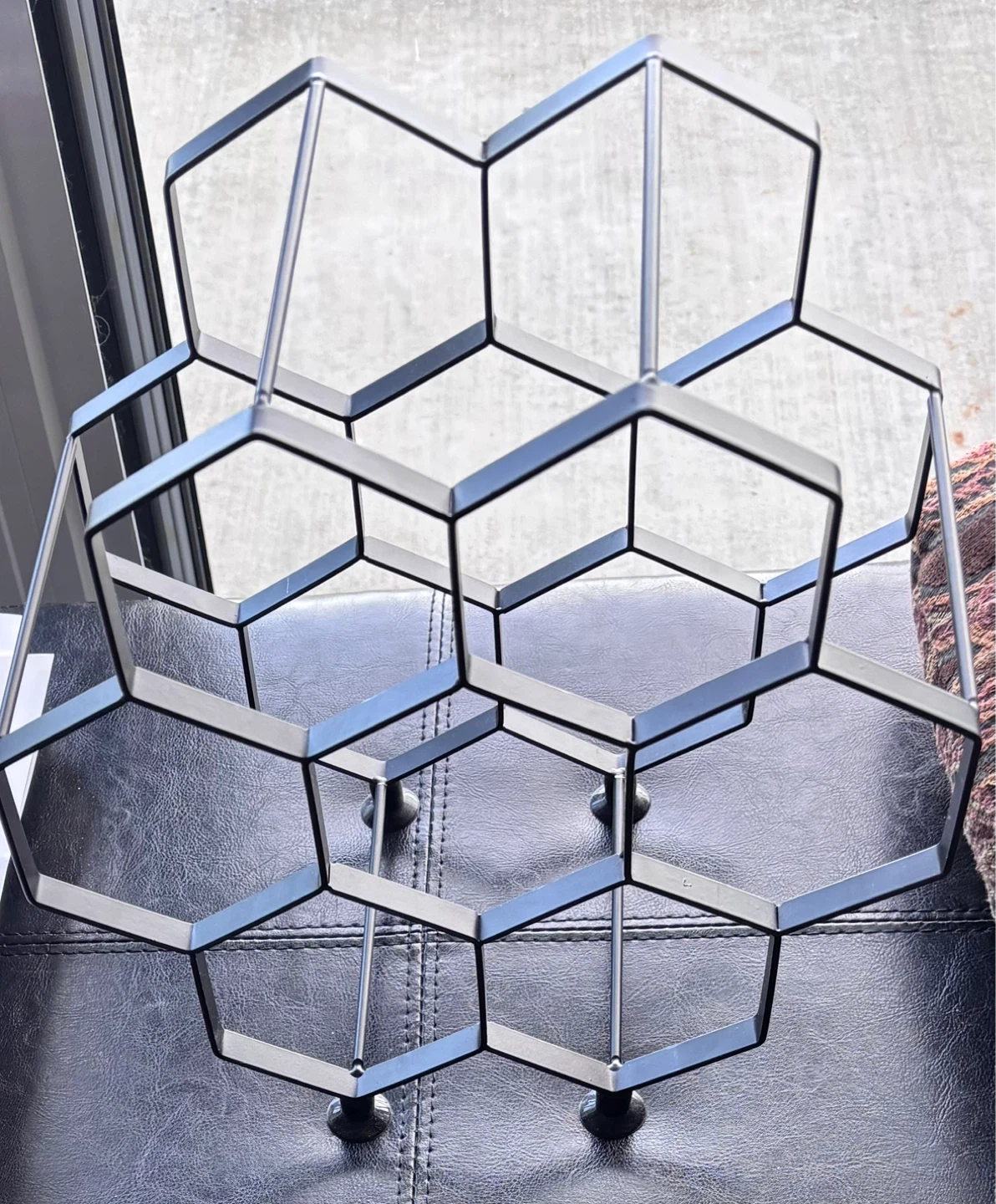 Black Metal Hexagon Wine Rack - photo 2