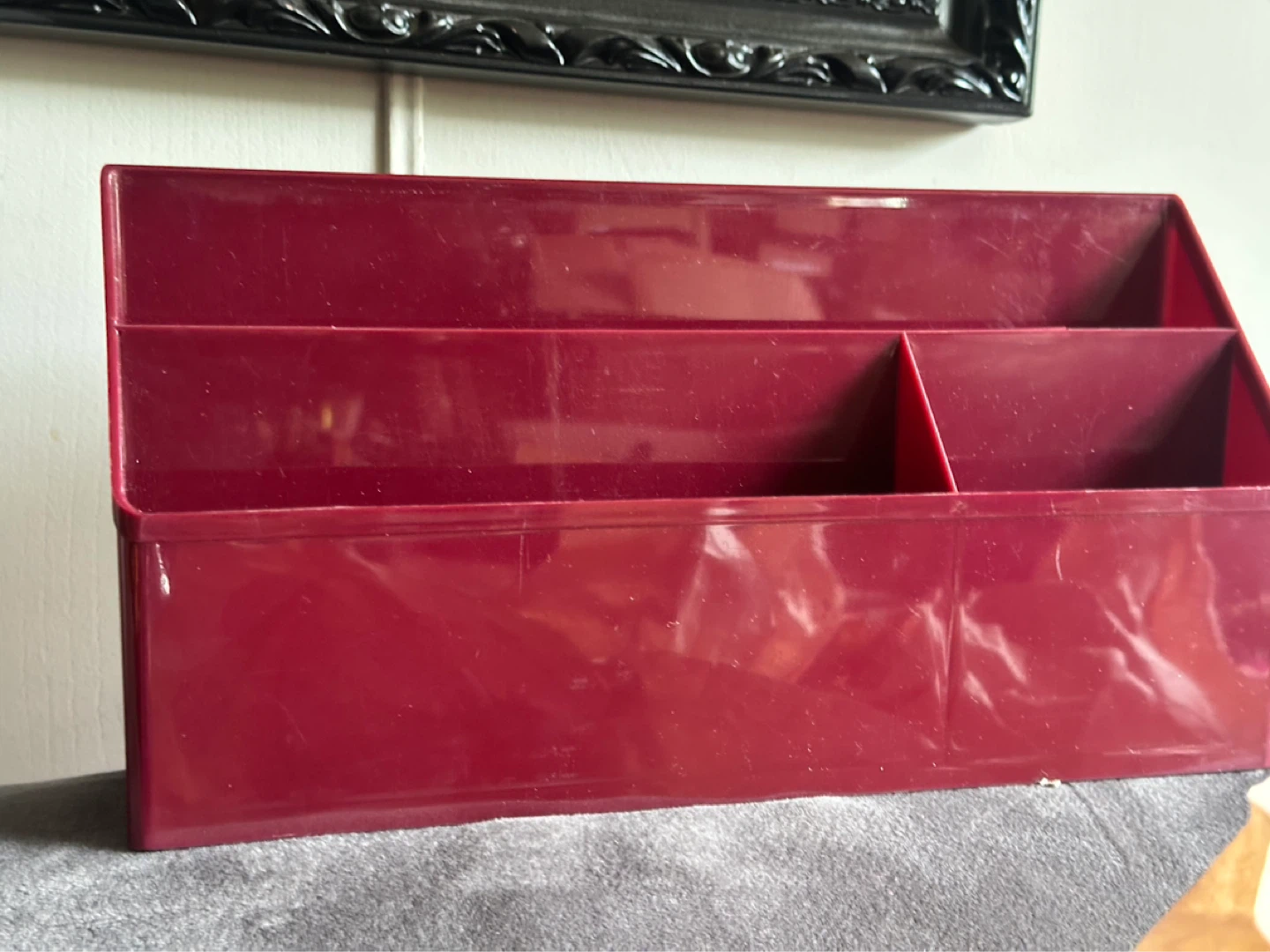 Vintage burgundy Rogers No 550 Desk Organizer