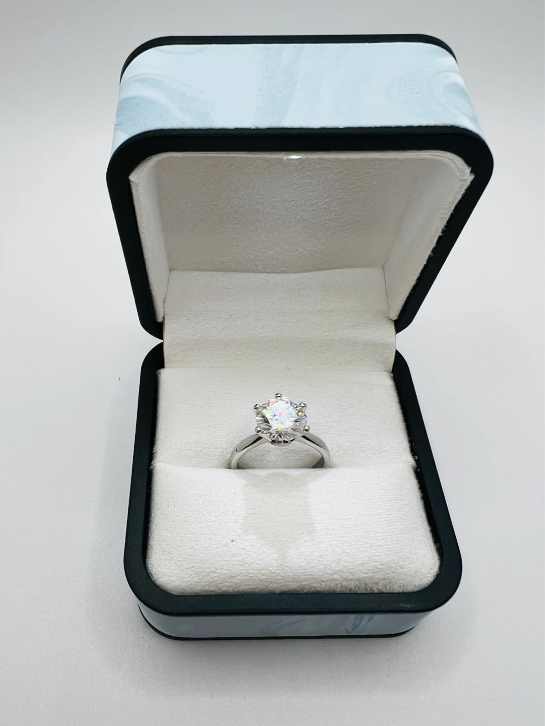 3 Carat Sterling silver  Moissanite engagement ring